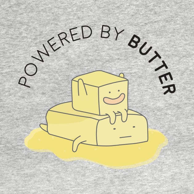 Keto Powered by Butter Low Carb Cute Funny by KetoCarnivoreApparel